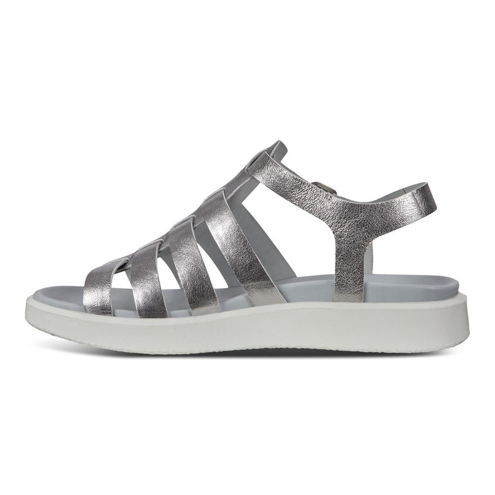 ECCO Womens Sandals Silver - Flowt Lx Flat - TLK-425713